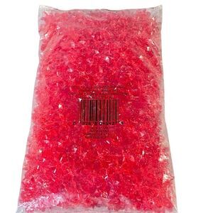 Starflake Christmas Red Plastic NWT Beads 18MM 500 Pieces Jewelry Making Supply